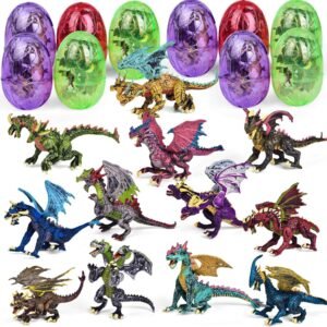FUN LITTLE TOYS 12 Pack Dragon Toys, Dragon Figure 3D Puzzles for