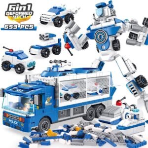 PANLOS STEM Robot Educational Learning Building Bricks Toy Carrier Truck Set Vehicles