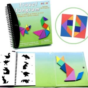 Tangram Game Travel Games 176 Magnetic Puzzle and Questions Build Animals People