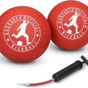 GoSports Official Kickball with Pump 2 Pack, 10, Red Kit