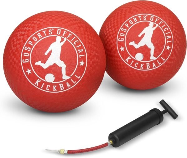 GoSports Official Kickball with Pump 2 Pack, 10, Red Kit