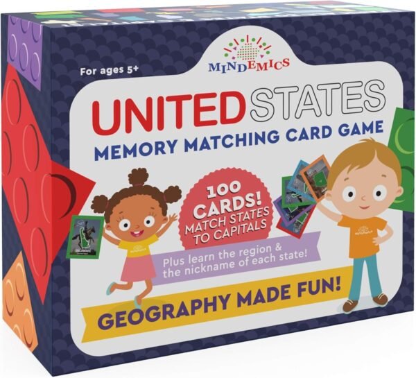 MINDEMICS US State Capitals Match It Game United States and Capital Cities
