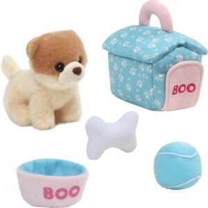 GUND Boo Dog House Playset Stuffed Animal Plush, 5 pieces