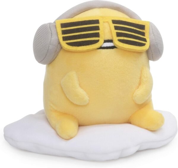 GUND Gudetama with Sunglasses and Headphones Lazy Egg Sanrio Plush, Yellow, 5