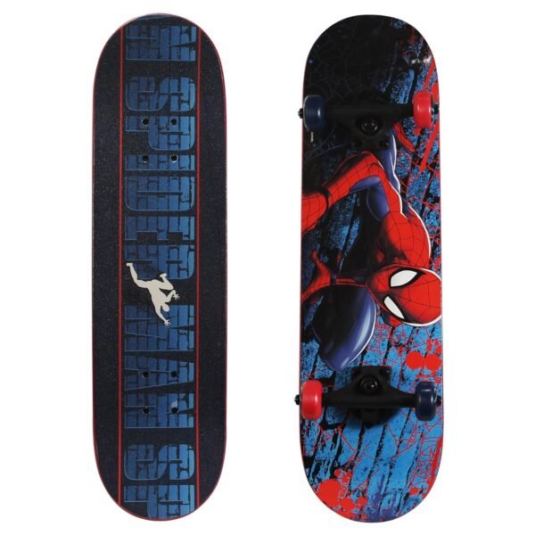 PlayWheels Ultimate Spider-Man 28 Inch Complete Skateboard - Beginner Trick Skateboard for