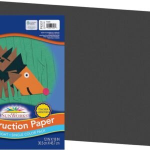 SunWorks Construction Paper, Black, 12 x 18, 50 Sheets Kit