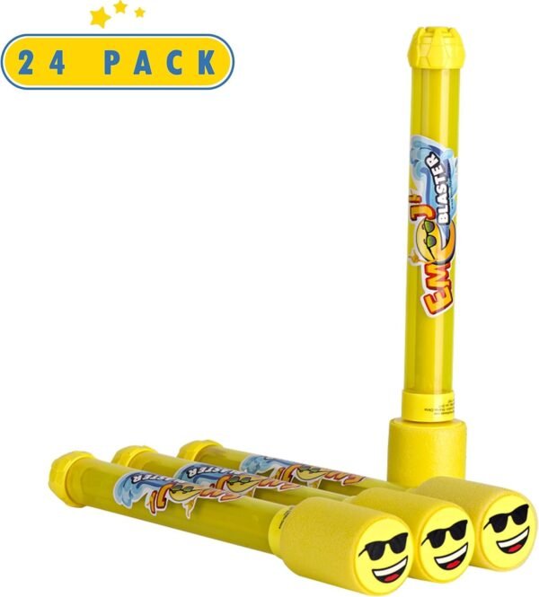 Toyrifik 24 Pack Emoji Blaster Water Guns- Bulk Pack Water Shooters for
