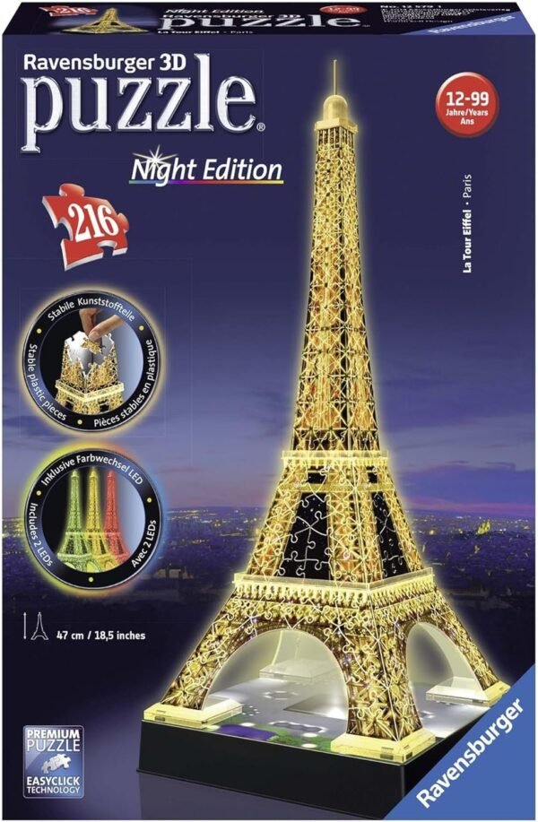 Ravensburger Eiffel Tower - Night Edition - 216 Piece 3D Jigsaw Puzzle