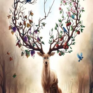 Yobooom Jigsaw Puzzles Wooden for Adults 1000 Piece Deer Art
