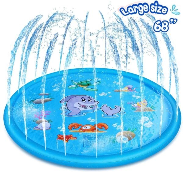Basbe Splash Pad 68 Splash Pad for Kids Toddlers Water Sprinkler Pad