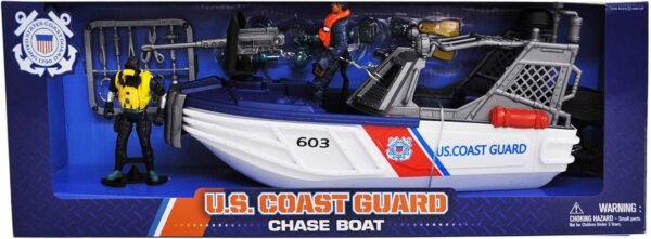 United States Coast Guard Chase Boat Playset Kit Toy Fun