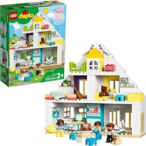 LEGO DUPLO Town Modular Playhouse 10929 Dollhouse with Furniture and a Family,