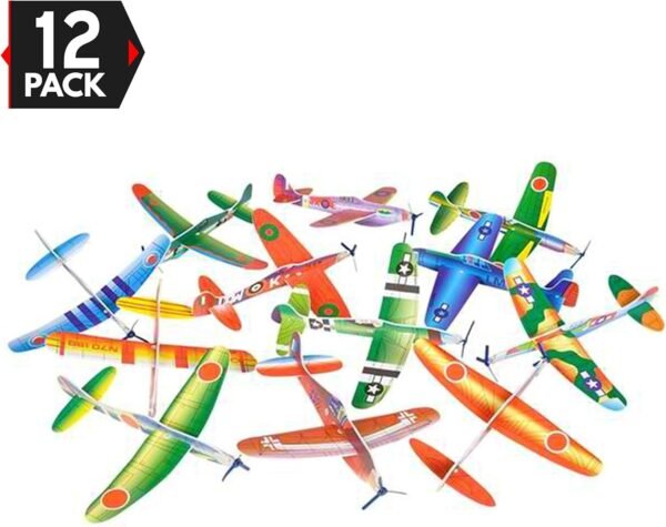 Big Mos Toys 12 Pack 8 Inch Glider Planes - Birthday Party