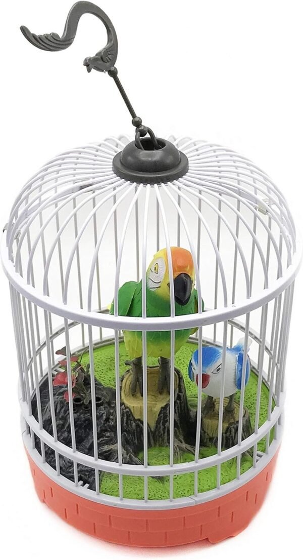 YMANX Simulated Bird cage, Real Sound and Action Sound, Voice-Activated Sensing, with