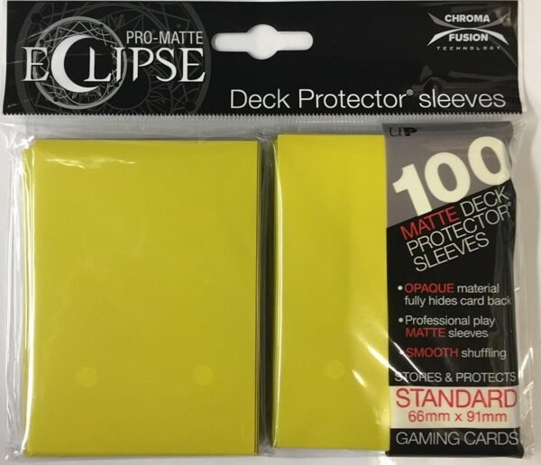 Ultra Pro Matte Eclipse Lemon Yellow Standard Deck Protector Sleeves 100 Count