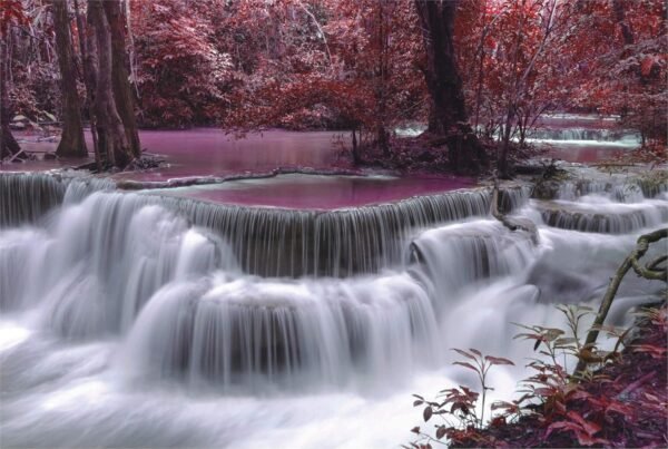 1000 Pieces Forest Waterfall Puzzle Wooden Mountains Waterfall Jigsaw Puzzles for Adult