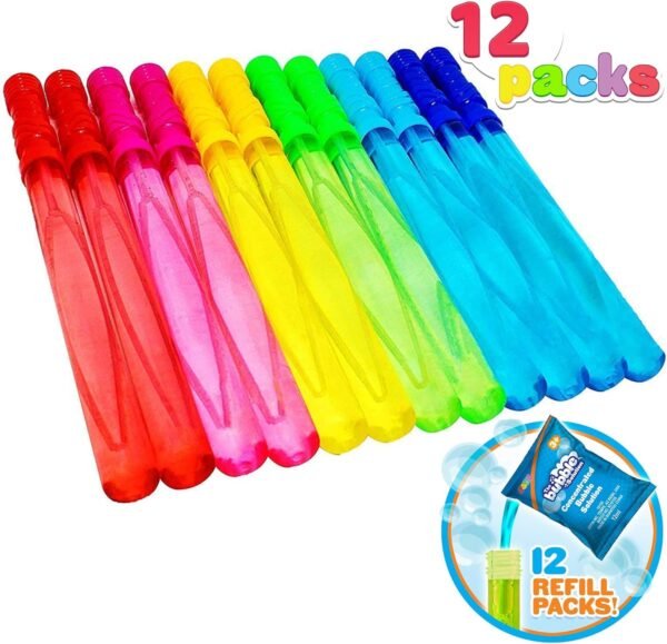 Joyin Toy 12 Pack 14 Big Bubble Wand Assortment 1 Dozen with