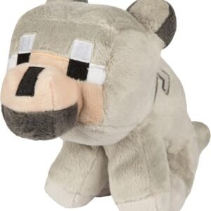 JINX Minecraft Baby Wolf Plush Stuffed Toy, Gray, 8 Tall