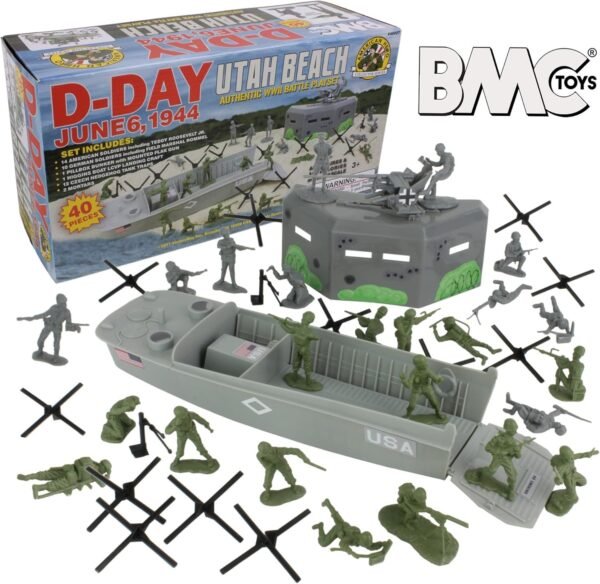 BMC WW2 D-Day Plastic Army Men - Utah Beach 40pc Soldier Figures
