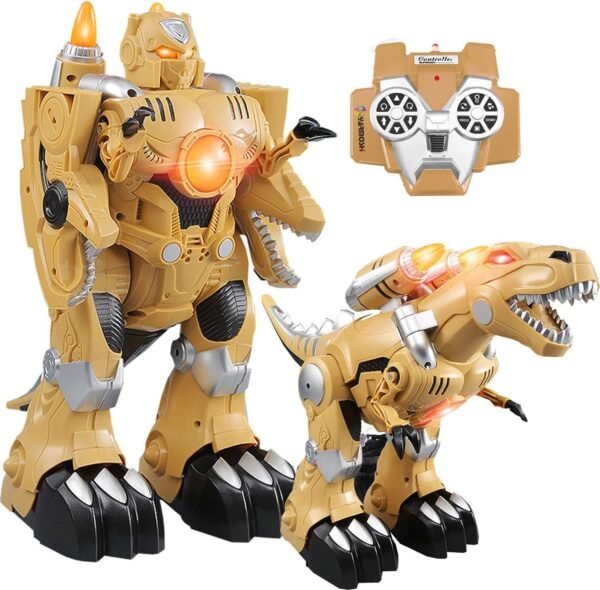 YARMOSHI Dinosaur Robot with Remote Control and USB Charger - Lights Up,