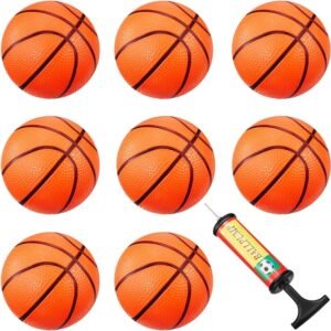 8 Pieces Mini Basketball Mini Hoop Basketballs Pool Basketball Toys with Inflation