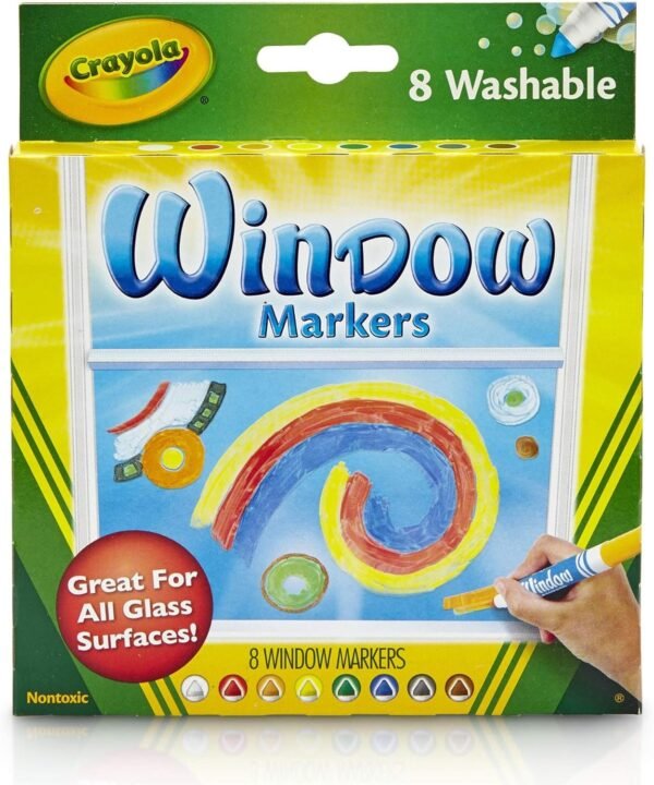 Crayola Washable Window Markers, Car Window Markers, 8 Count Kit