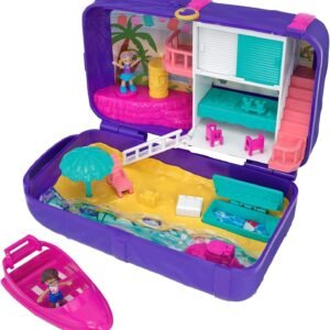 Polly Pocket Hidden Places Beach Vibes Backpack with Beach Theme, Dolls &
