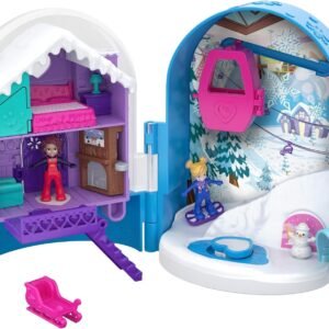 Polly Pocket Pocket World Snow Secret Compact with Surprise Reveals, Micro Dolls