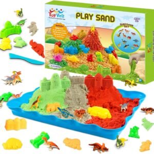 ToyVelt Play Sand Kit Dinosaur Toys, and Dinosaur Figures Set - Incl