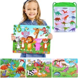 Puzzles for Kids Ages 3-8, 4 Pack Wooden Jigsaw Puzzles 60 Pieces