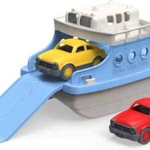 Green Toys Ferry Boat with Mini Cars Bathtub Toy, Blue/White