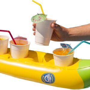 BigMouth Inc Inflatable Banana Boat Multi Drink Float Kit Toy