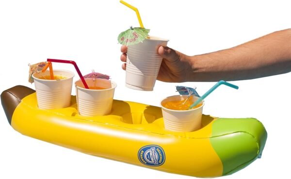 BigMouth Inc Inflatable Banana Boat Multi Drink Float Kit Toy