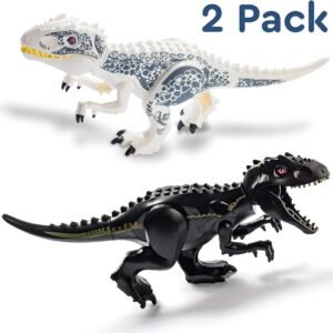 Set of 2 Large T-Rex Jurassic Dinosaur Toys Building Blocks for Boys