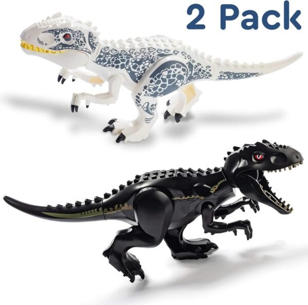 Set of 2 Large T-Rex Jurassic Dinosaur Toys Building Blocks for Boys