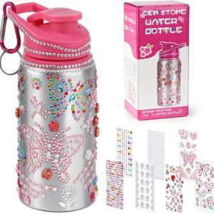 Decorate Your Own Water Bottle for Girls with Glittering Rhinestone Gem Stickers