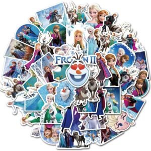 50Pcs Frozen Stickers Waterproof Vinyl Stickers for Water Bottle Luggage Bike Car