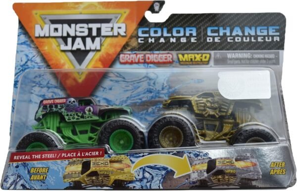 MonsterJam 164 Scale Color Change Grave Digger Vs MAX D Maximum Destruction