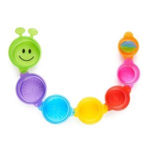 Munchkin Caterpillar Spillers Stacking and Straining Cups Bath Toy Kit