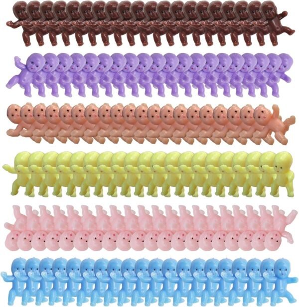 120 Pcs Mini Plastic Babies 6 Colors Mini Baby Dolls for Ice