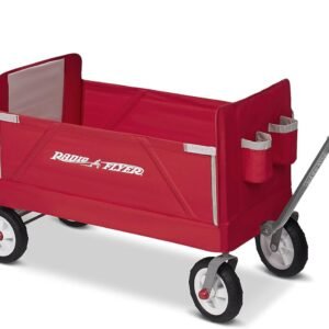 Radio Flyer 3-in-1 Folding Wagon with Cooler Caddy for Kids, Garden &