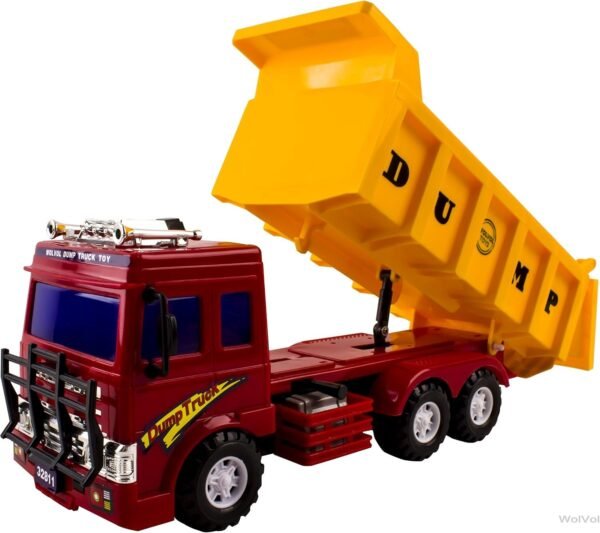 WolVol Big Dump Truck Toy for Kids - Solid Plastic Heavy Equipment