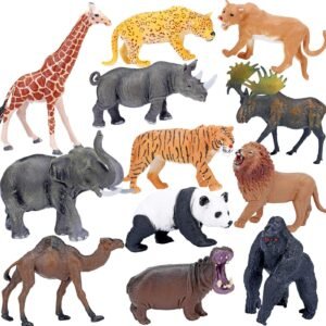 Safari Animals Figures Toys, Realistic Jumbo Wild Zoo Animals Figurines Large Plastic