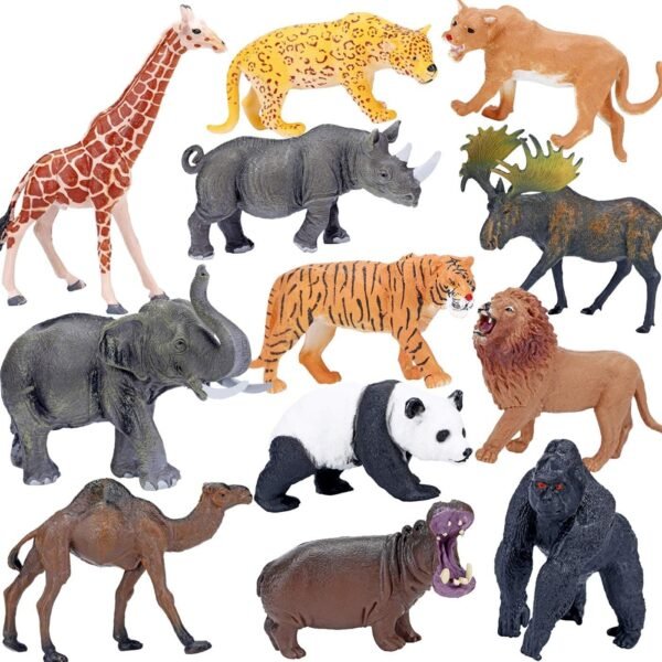 Safari Animals Figures Toys, Realistic Jumbo Wild Zoo Animals Figurines Large Plastic