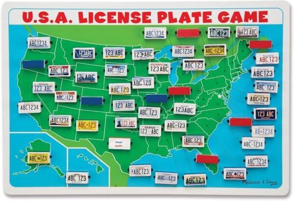 Melissa & Doug Flip to Win Travel License Plate Game - Wooden