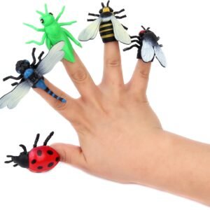 12 Pieces - Rubber Insect Finger Puppet for Toddlers & Kids -