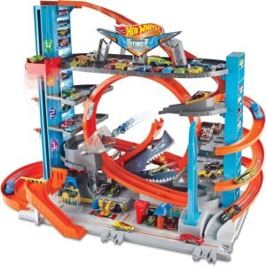 Hot Wheels City Ultimate Garage with Shark Attack, Multi Kit