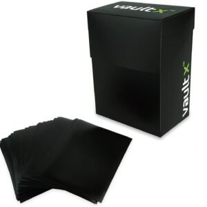 Vault X Deck Box and 100 Black Card Sleeves - Medium Size