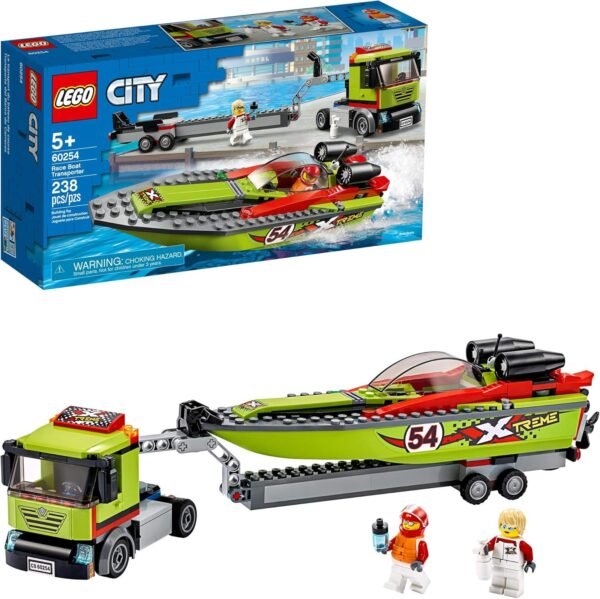 LEGO City Race Boat Transporter 60254 Race Boat Toy, Fun Building Set