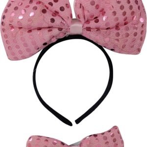 The Electric Mammoth Light Up LED Flashing Sequin Bow Headband & Bow